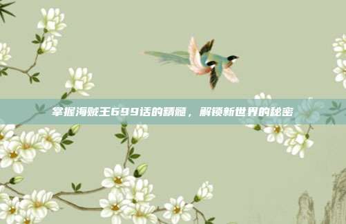 掌握海贼王699话的精髓，解锁新世界的秘密