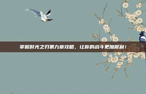 掌握时光之刃第九章攻略，让你的战斗更加犀利！