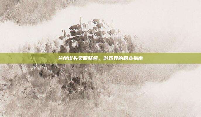 兰州街头卖萌路标，游戏界的萌宠指南