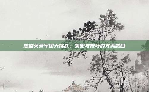 热血英豪军团大挑战，策略与技巧的完美融合