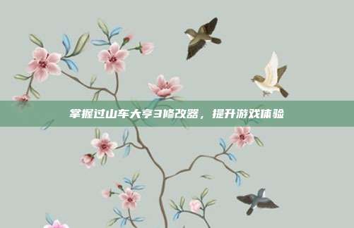 掌握过山车大亨3修改器，提升游戏体验