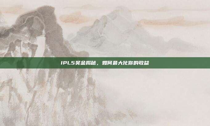 IPL5奖金揭秘,如何最大化你的收益