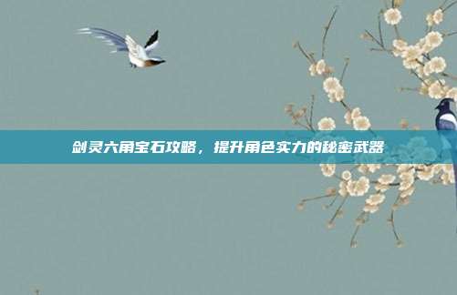 剑灵六角宝石攻略,提升角色实力的秘密武器
