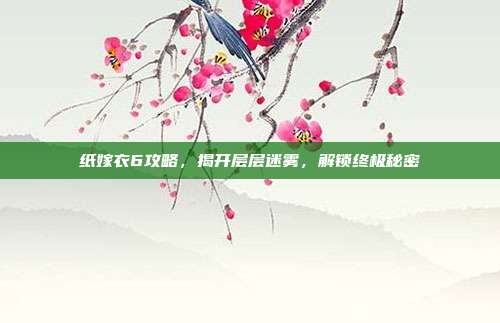 纸嫁衣6攻略，揭开层层迷雾，解锁终极秘密