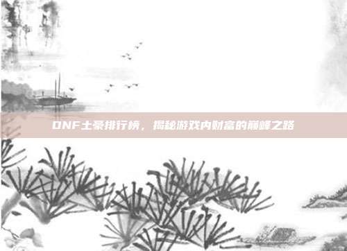 DNF土豪排行榜,揭秘游戏内财富的巅峰之路