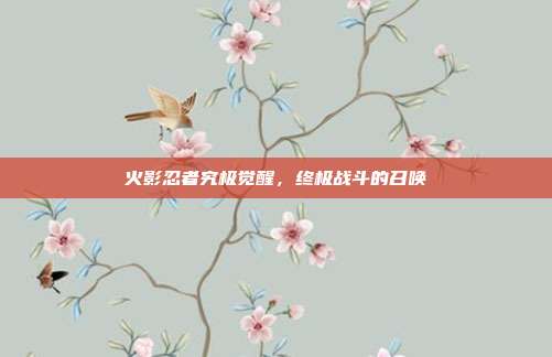火影忍者究极觉醒,终极战斗的召唤