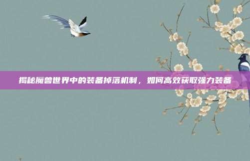揭秘魔兽世界中的装备掉落机制,如何高效获取强力装备