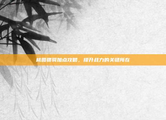 桃园骠骑加点攻略,提升战力的关键所在
