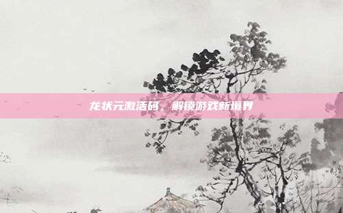 龙状元激活码，解锁游戏新境界