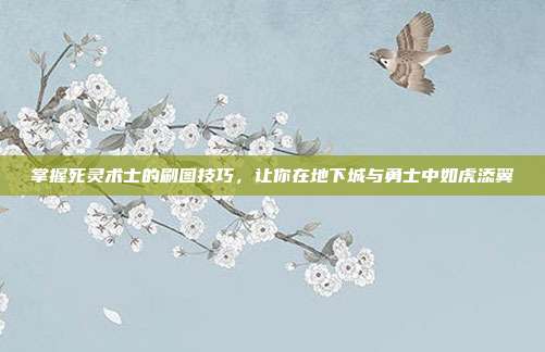 掌握死灵术士的刷图技巧,让你在地下城与勇士中如虎添翼