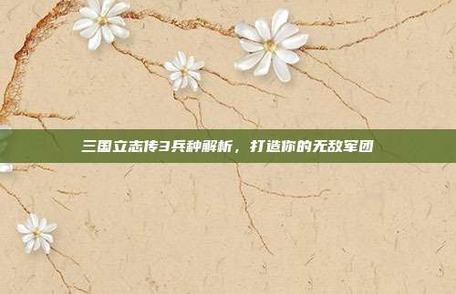 三国立志传3兵种解析，打造你的无敌军团