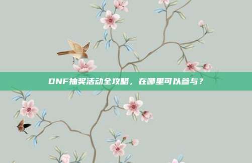 DNF抽奖活动全攻略，在哪里可以参与？