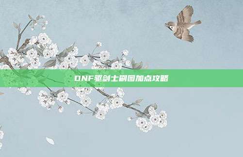 DNF驱剑士刷图加点攻略
