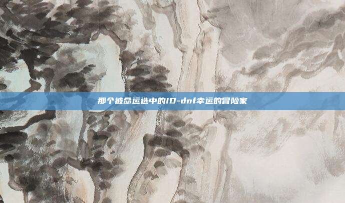 那个被命运选中的ID-dnf幸运的冒险家