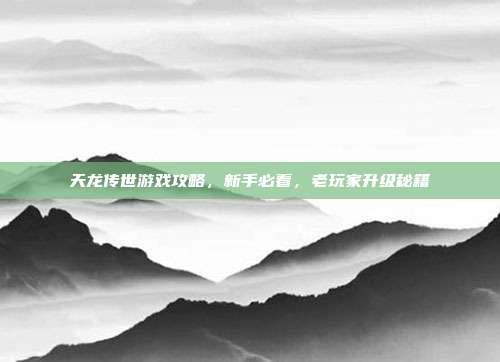 天龙传世游戏攻略,新手必看,老玩家升级秘籍