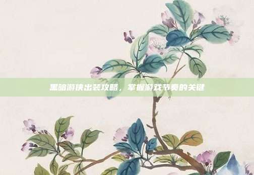 黑暗游侠出装攻略，掌握游戏节奏的关键