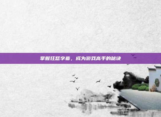 掌握狂怒字幕，成为游戏高手的秘诀