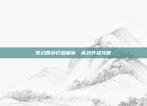 梦幻西游打图脚本,高效升级攻略