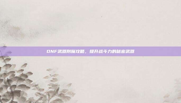 DNF武器附魔攻略,提升战斗力的秘密武器