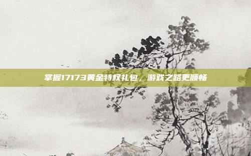 掌握17173黄金特权礼包，游戏之路更顺畅