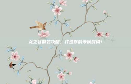 龙之谷时装攻略,打造你的专属时尚!