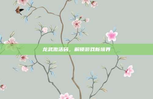 龙武激活码，解锁游戏新境界