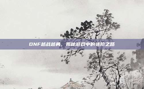 DNF越战越勇，揭秘游戏中的进阶之路