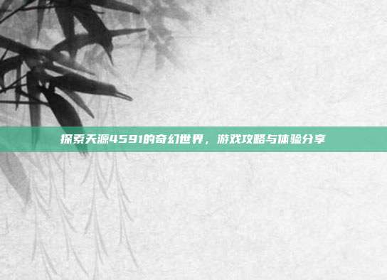 探索天源4591的奇幻世界,游戏攻略与体验分享