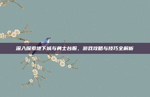 深入探索地下城与勇士台服,游戏攻略与技巧全解析