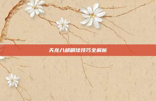 天龙八部刷球技巧全解析