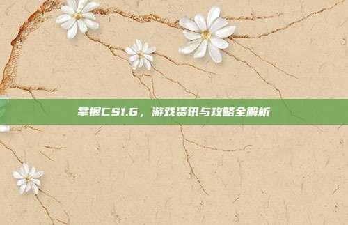 掌握CS1.6,游戏资讯与攻略全解析