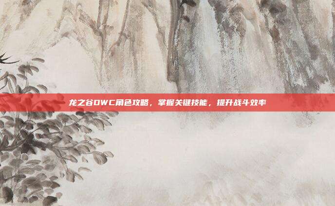 龙之谷DWC角色攻略,掌握关键技能,提升战斗效率