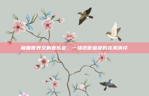 魔兽世界交响音乐会，一场视听盛宴的完美演绎