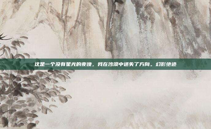 这是一个没有星光的夜晚,我在沙漠中迷失了方向。幻影绝迹