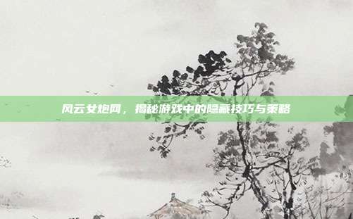风云女炮网,揭秘游戏中的隐藏技巧与策略