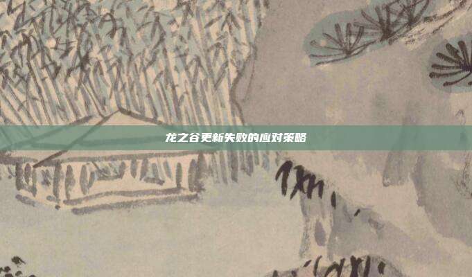 龙之谷更新失败的应对策略