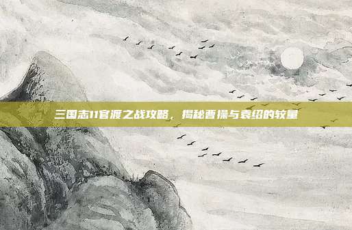 三国志11官渡之战攻略,揭秘曹操与袁绍的较量