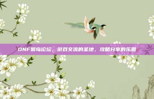 DNF猴岛论坛,游戏交流的圣地,攻略分享的乐园