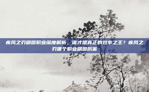 疾风之刃刷图职业深度解析,谁才是真正的效率之王?疾风之刃哪个职业刷图厉害