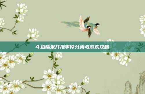 斗鱼糯米开挂事件分析与游戏攻略