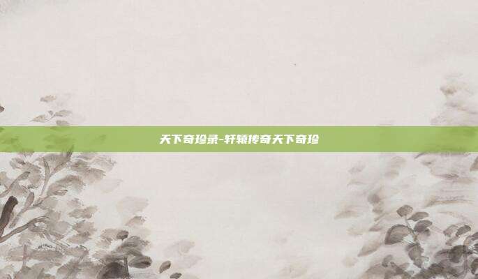 天下奇珍录-轩辕传奇天下奇珍