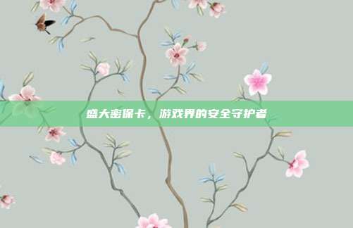 盛大密保卡,游戏界的安全守护者