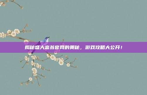 揭秘盛大富翁官网的奥秘,游戏攻略大公开!