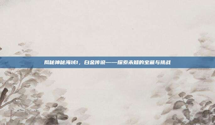 揭秘神秘海域1,白金传说——探索未知的宝藏与挑战