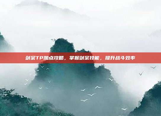 剑宗TP加点攻略,掌握剑宗技能,提升战斗效率