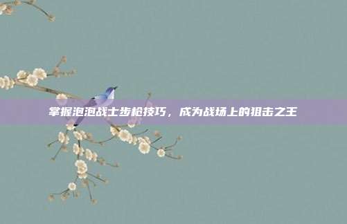 掌握泡泡战士步枪技巧,成为战场上的狙击之王