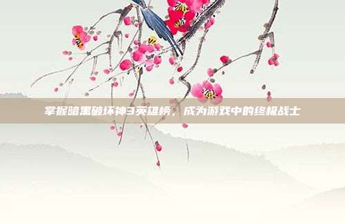 掌握暗黑破坏神3英雄榜,成为游戏中的终极战士