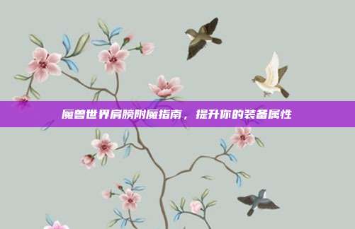 魔兽世界肩膀附魔指南，提升你的装备属性