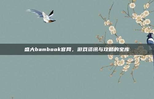 盛大bambook官网，游戏资讯与攻略的宝库