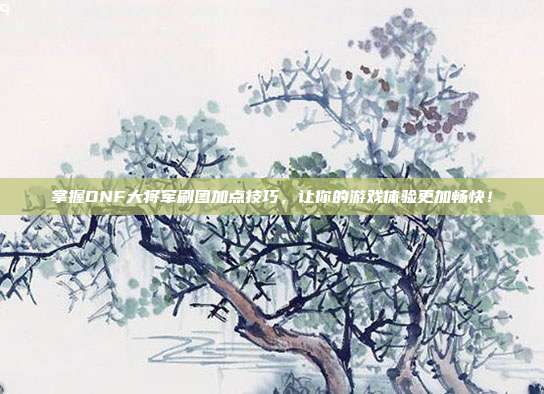 掌握DNF大将军刷图加点技巧,让你的游戏体验更加畅快!